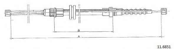 CABOR 11.6851 Cable, parking brake